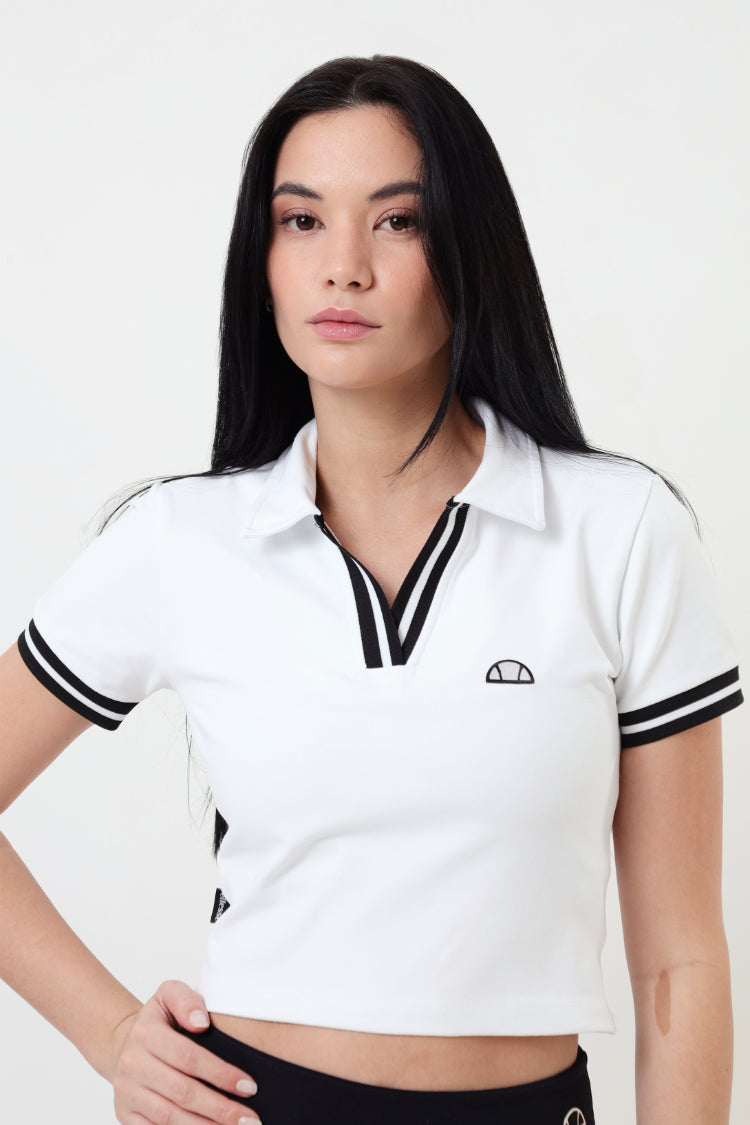 Polo Manga Curta Feminina Tennis Core - Branco