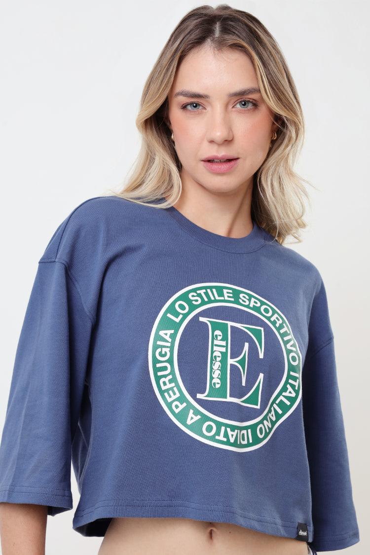 Camiseta Cropped Feminina Tennis Core - Marinho