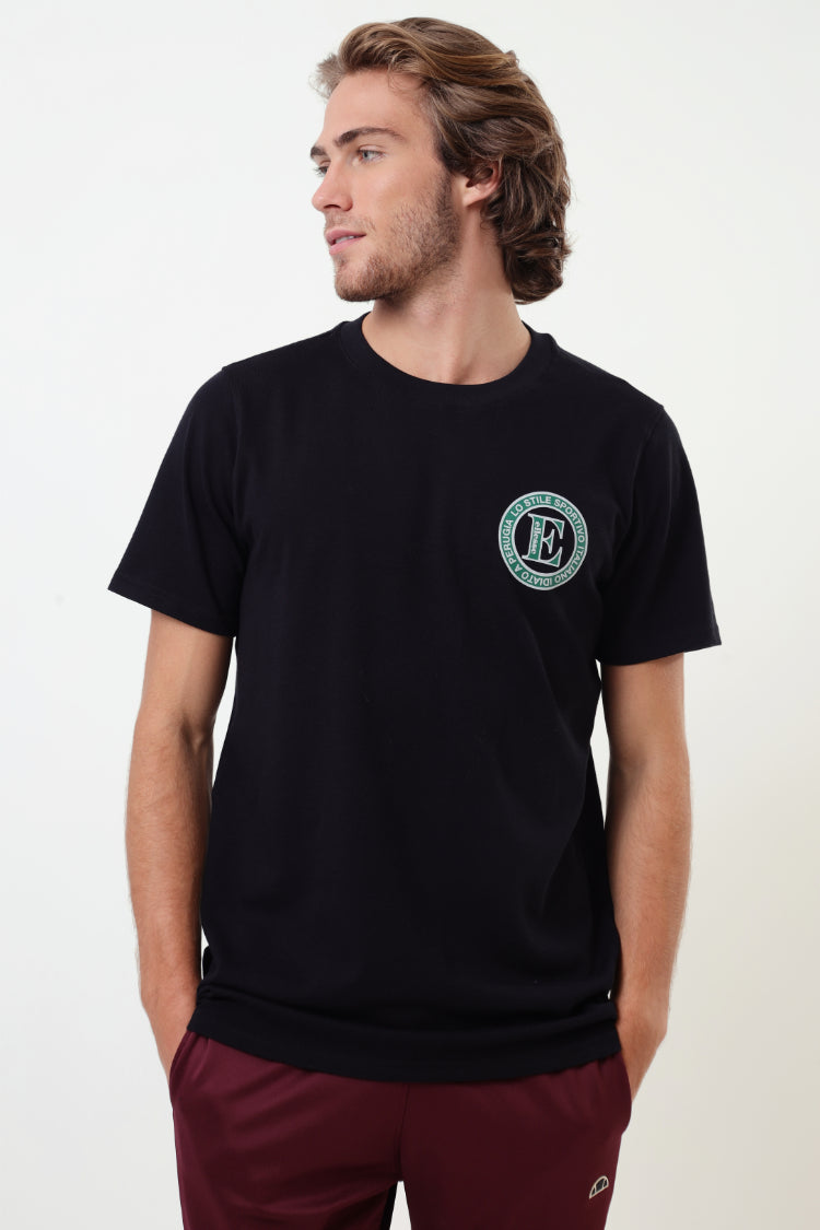 Camiseta Masculina Essencial Tennis Core - Preto